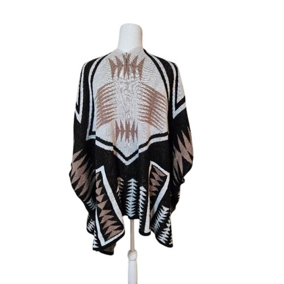 Charlotte Russe Wrap Sweater Size Small/Medium Brown Western Cowgirl Rodeo Aztec - Picture 2 of 9